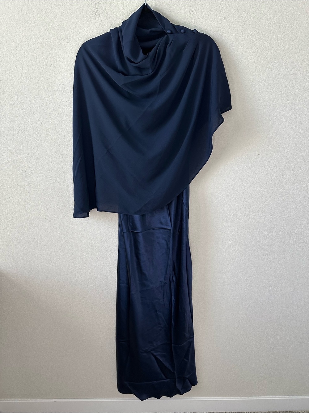 REFORMATION Lilibeth Silk navy Maxi Dress Gown SZ M - Picture 2 of 7